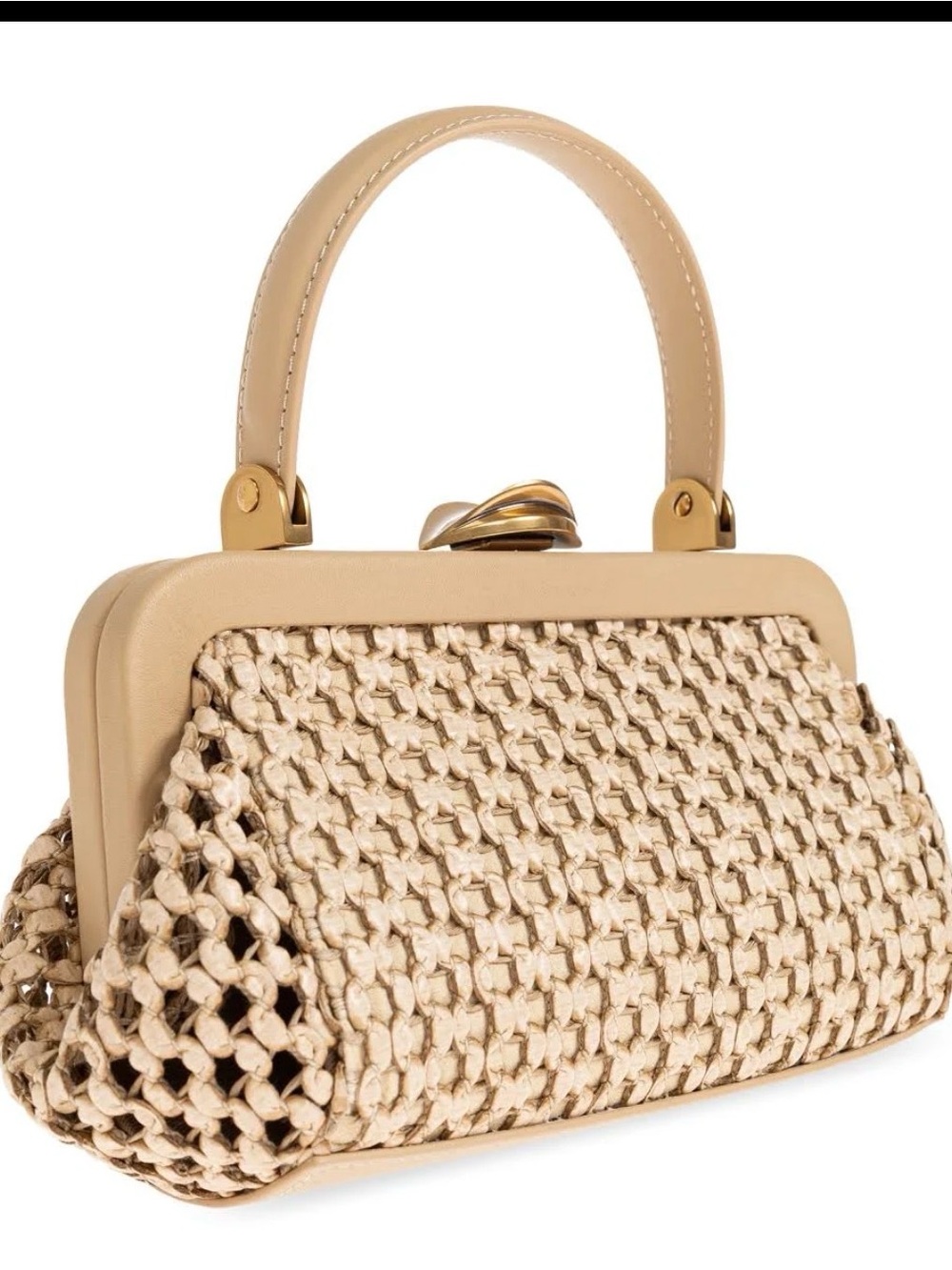 Cult Gaia Woven Top-Handle Evening Bag in Beige - Picture 2 of 6